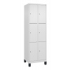 Skriňa uzamykateľná C+P Cabo-Plus, 2 oddelenia, 600 x 500 x 1850 mm, biela, na nožičkách