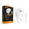 Chytrá mini síťová nabíječka ALIGATOR Power Delivery 20W, USB-C/USB-C kabel, bílá
