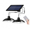 LVT 2x solárna LED lampa 1,8W 6500K IP44 + ovládač PL0304
