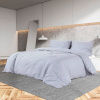 Sada ložního prádla šedá 225 x 220 cm lehké mikrovlákno Šedá 135964