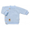 Detský pletený svetrík s gombíkmi, zap. bokom, Handmade Baby Nellys, modrý, veľ. 68/74 56-62 (0-3m)