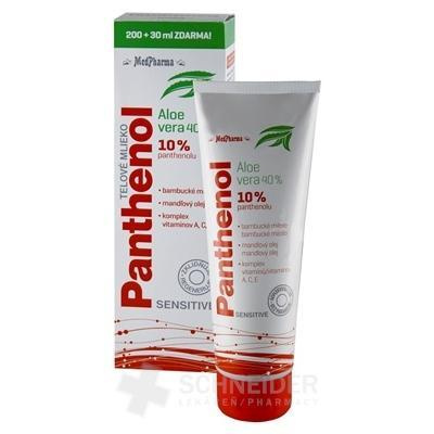 MedPharma PANTHENOL 10% TELOVÉ MLIEKO Sensitive, s Aloe vera, 200+30 ml zadarmo (230 ml)