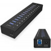 Icy Box 13 Port USB 3.0 Hub with USB charge port, Black IB-AC6113