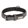 Flamingo Collar Delu Black - obojok pre psa s podšívkou, eko koža a neoprén, čierny - M