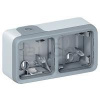 Legrand Plexo IP55 krabica dvojnásobná vodorovná, povrchová, sivá