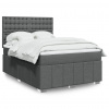 Box spring postel s matrací tmavě šedá 160x200 cm textil Šedá 3294034