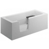 Polimat Vovo bezbariérová obdĺžniková vaňa s dvierkami 180x80 cm biela 00016