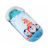 Fusak Baby Nellys Winter Friends Lux velvet s kožušinkou, 105x55 cm - kamaráti / tyrkys Baby Nellys