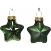 Vianočné Ozdoby TMAVOZELENÉ sklenené HVIEZDIČKY 12 KS