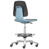 Stolička Bimos Smart, pre laboratóriá a výrobu, sedalo komfort PU polstrovanie max. 810 mm, modrá