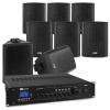 Power Dynamics 100V set pre vonkajšiu terasu alebo prístrešok - 8 reproduktorov & 4-zónový zosilňovač - Bluetooth