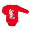 Baby Nellys Dojčenské body, dl. rukáv, Bunny, červené, veľ. 86 - 86 (12-18m)