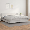 vidaXL Boxspring posteľ s matracom biela 200x200 cm umelá koža - Biela - 57861-187105
