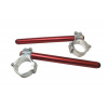 ACCOSSATO Aluminium-forged clip-ons ACCOSSATO with metal clamp composed of 2 half-rings 10 degrees inclination, red