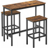 Súprava obdĺžnikového stola 100 x 40 cm + 2 stoličiek Songmics (Úzky barový stôl, bar, stoličky, priemyselné stoličky)
