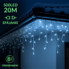 Vianočná led svetelná záclona na spájanie vonkajšia - programy - 500led - 20m - modrá