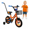 Detský bicykel Miravo 12 palcový, viacfarebný, s košíkom a bočnými kolieskami