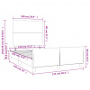 vidaXL Posteľ bez matracom tmavosivá 120x190 cm zamat - Sivá - 137764-84218