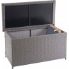 Mendler Polyratanový box na vankúše HWC-D88, Záhradná truhlica Box na vankúše ~ Basic Šedá, 51x115x59cm 250l