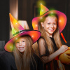 Halloweensky LED čarodejnícky klobúk - farebný, polyester - 38 cm