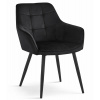 Zamatová jedálenská stolička VARSI – čierna Počet stoličiek: 2ks