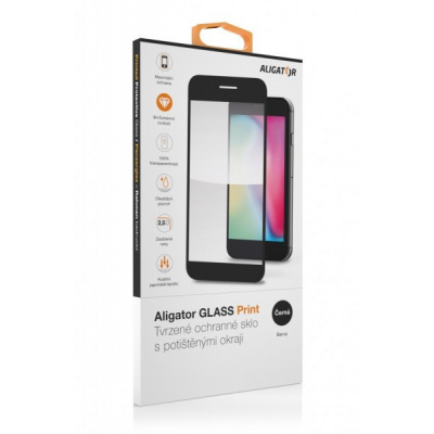 Aligator ochranné tvrzené sklo GLASS PRINT, Samsung Galaxy A34 5G, černá, celoplošné lepení GLP0207
