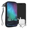kwmobile Neoprene Sleeve for smartphone Size XL - 6.7/6.8 - Shock Absorbing Pouch kryt - Ochranný telefon Bag - Starry Giraffes černá / tmavý modrá / tmavý růžová