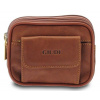 Kožená taška na opasok Giudi koňakovej farby 14 x 11 cm