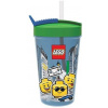 Lego Iconic Boy fľaša so slamkou modrá zelená 500ml