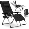Garden beach lounger with cushion and headrest adjustable black MultiGarden