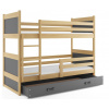 Interbeds Rico poschodová posteľ 200cm x 90cm borovicové drevo prírodno-sivá