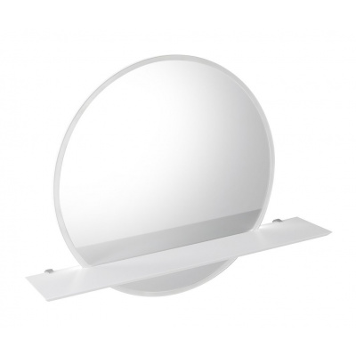 Sapho VISO LED podsvietené guľaté zrkadlo priemer 70cm s policou, biela mat SPH VS070-01