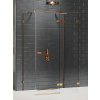 New Trendy Avexa Copper Brushed sprchovací kút 110x90 cm štvorcová medená brúsené/priehľadné sklo EXK-3740