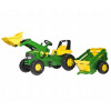 Rolly Toys Šliapací traktor Rolly Junior John Deere s nakladačom a vlečkou