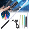 KOVOVÝ SVETELNÝ MEČ LED LASER RGB 7 KOL SVETLO ZVUKY 77 CM