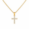 Ocelový zlacený přívěsek kříž Krist