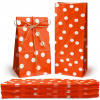 PAPIEROVÉ TAŠKY S MOTÍVOM KOCIEK 10x6x26 cm ČERVENÉ s BODKAMI EKO na SLADKOSTI