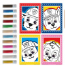 Kreatívny set pieskové maľovanie Paw Patrol 4 obrazy + 12 pieskov