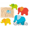 Goki viacvrstvové puzzle Slon 5 dielikov