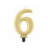 Godan Narodeninová sviečka 6 metalická zlatá