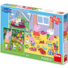 Puzzle Prasiatko Peppa Na Prázdninách 3x55 Puzzle Nové (8590878335356)