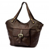 VS 016 hnedá dámska kožená kabelka, taška cez rameno, bočná taška 45 x 32 x 15 cm