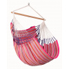 La Siesta Závesné hojdacie kreslo HABANA COMFORT PATTERN - flamingo, látka: 100% organická bavlna / tyč: bambus / otočný čap: nerezová oceľ