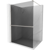 Mexen Kioto+, sprchová zástena Walk-In s poličkou a vešiakom 140 x 200 cm, 8mm šedé sklo, brúsená oceľ profil, 800-140-121-97-40