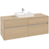 VILLEROY & BOCH Collaro závesná skrinka pod umývadlo na dosku (umývadlo v strede), 4 zásuvky, 1400 x 500 x 548 mm, Nordic Oak, C07300VJ