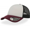Atlantis | Rapper, 5 panelová sieťovaná šiltovka, biela - čierna - červená Burgundy