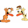 CUKROVÁ TLAČ jedlý obrázok na tortu Cukrová hmota Mačka Garfield Pes Odie + MENO
