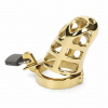 Slave4master Brutal Chastity Cage Golden 45 mm, oceľový pás cudnosti pre mužov