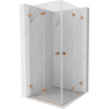 Mexen Lunar-F Duo, skladací sprchový kút 80 x 80 cm, 8mm číre sklo, profil medená matná, 836-080L-080P-65-00