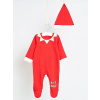 Dojčensky overal - PAJACKEK GEORGE 68 biely, červený (PAJAC VICOLS ELF 6-9 mesiacov 68-74 cm George)